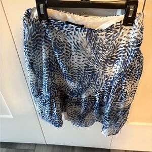 Express Blue and White Abstract Skirt